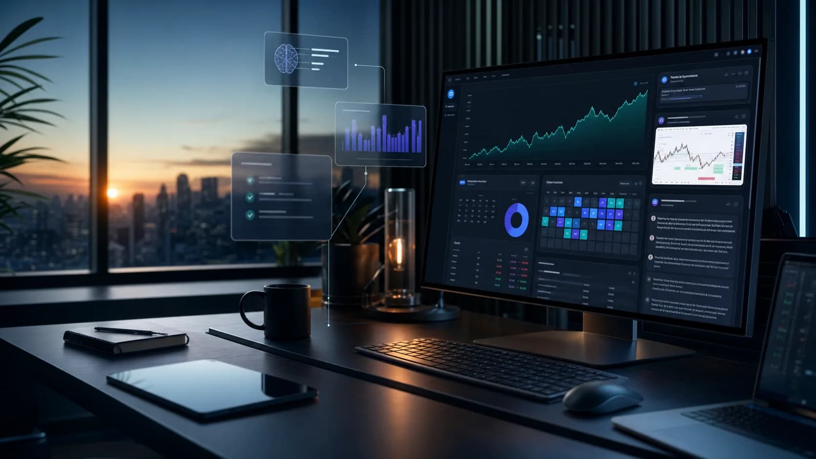 Espacio de trabajo de trading mostrando el journal y los insights del AI Coach de EdgeMirror AI